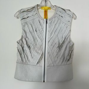 Catherine Malandrino white leather vest